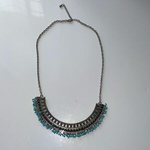 Silver and Blue Statement Necklace